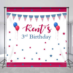Lofaris Celebrate Blue Red White 3rd Custom Birthday Backdrop