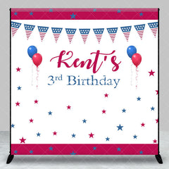 Lofaris Celebrate Blue Red White 3rd Custom Birthday Backdrop