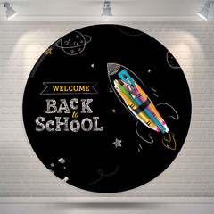 Lofaris Chalk Drawing Round Back to School Backdrop Cover
