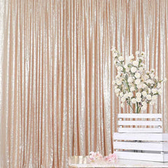 Lofaris Champagne Glitter Sequin Fabric Photography Booth Backdrop