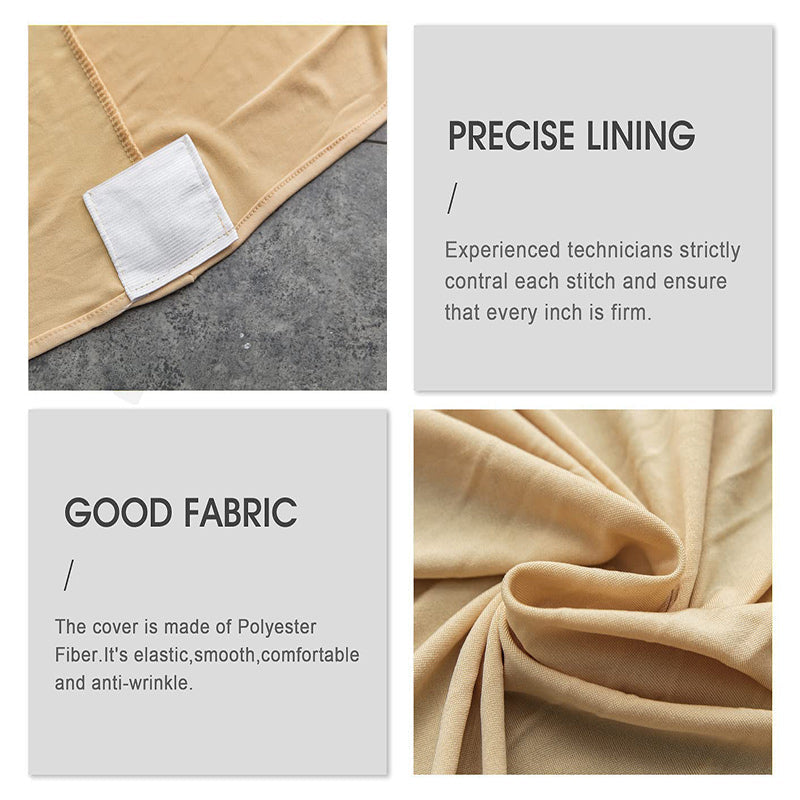 Lofaris Champagne Stretch Spandex Banquet Chair Slipcovers