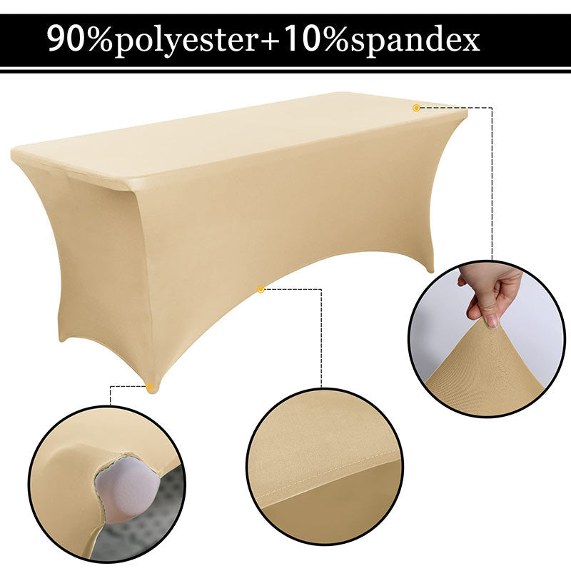 Lofaris Champange Fitted Spandex Rectangle Banquet Table Cover