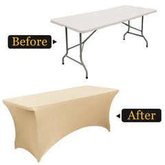 Lofaris Champange Fitted Spandex Rectangle Banquet Table Cover