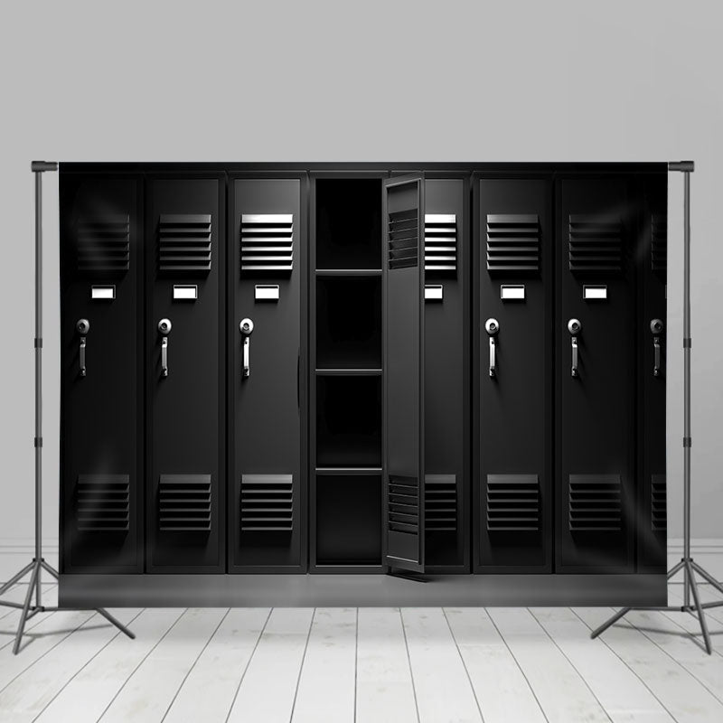 Lofaris Changing Room Black Locker Back To School Backdrop