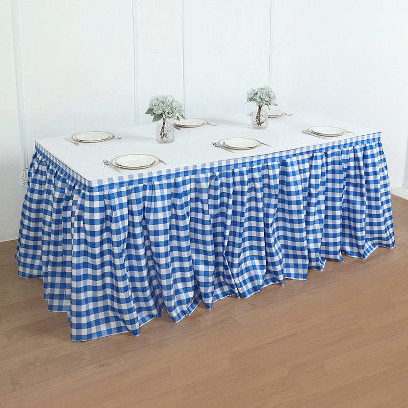 Lofaris Checkered Polyester Table Skirt for Kitchen Decor