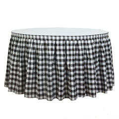 Lofaris Checkered Polyester Table Skirt for Kitchen Decor