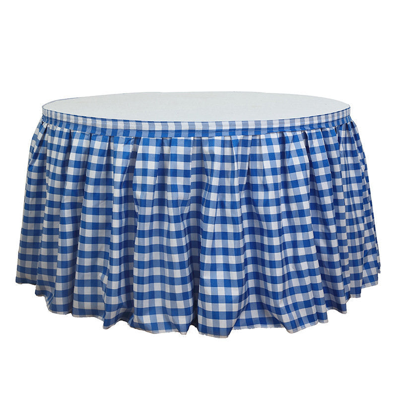 Lofaris Checkered Polyester Table Skirt for Kitchen Decor