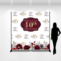 Lofaris Cheer To 40th Anniversary Custom Repeat Backdrop