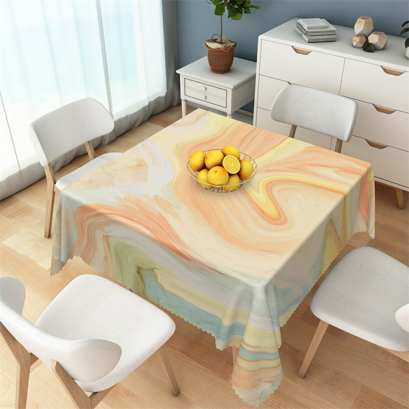Lofaris Chic Abstract Render Grain Orange Square Tablecloth