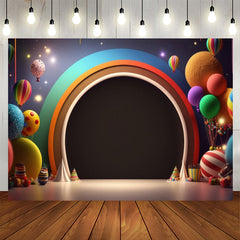 Lofaris Chichi Arch Balloons Colorful 1st Birthday Backdrop