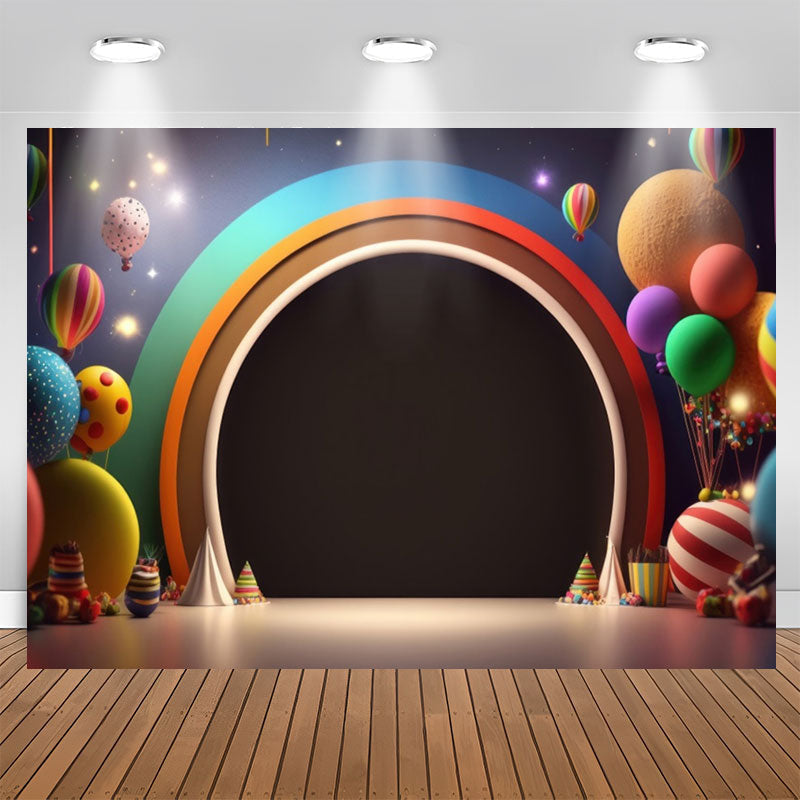 Lofaris Chichi Arch Balloons Colorful 1st Birthday Backdrop