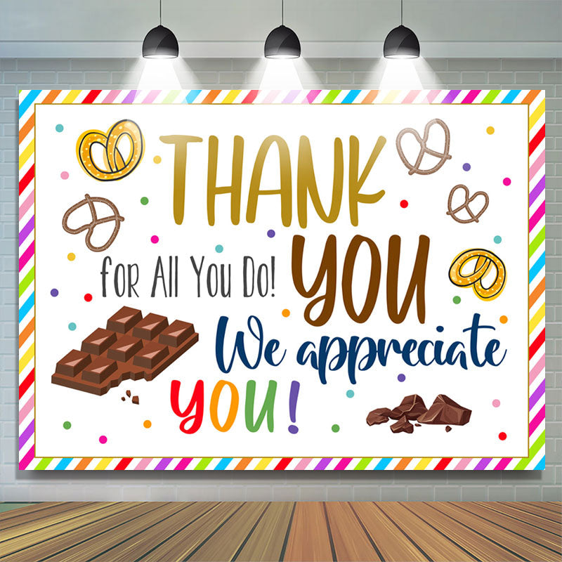 Lofaris Chocolate We Appreciate You Thanksgiving Backdrop