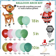 Lofaris Christmas Balloon Garland Arch Kit Pink Santa Elk Party Decor