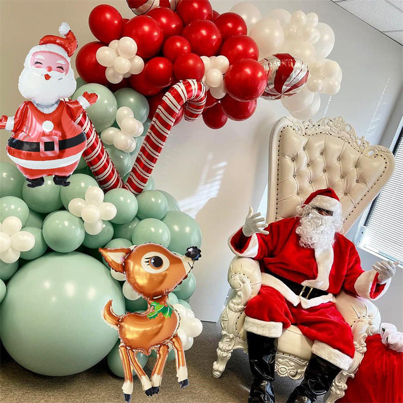 Lofaris Christmas Balloon Garland Arch Kit Pink Santa Elk Party Decor