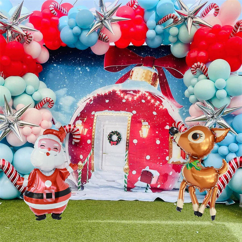 Lofaris Christmas Balloon Garland Arch Kit Pink Santa Elk Party Decor