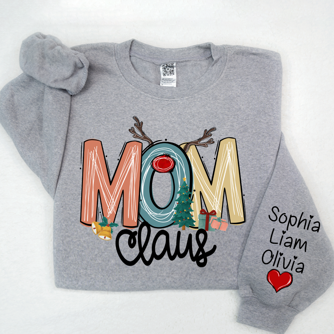 Lofaris Christmas Claus Mom And Kids Mother Day Gift For Sweatshirt LTP01