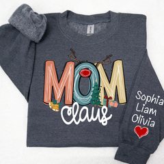Lofaris Christmas Claus Mom And Kids Mother Day Gift For Sweatshirt LTP01