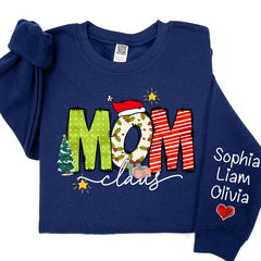 Lofaris Christmas Clip Art Mom And Kids Custom Sweatshirt