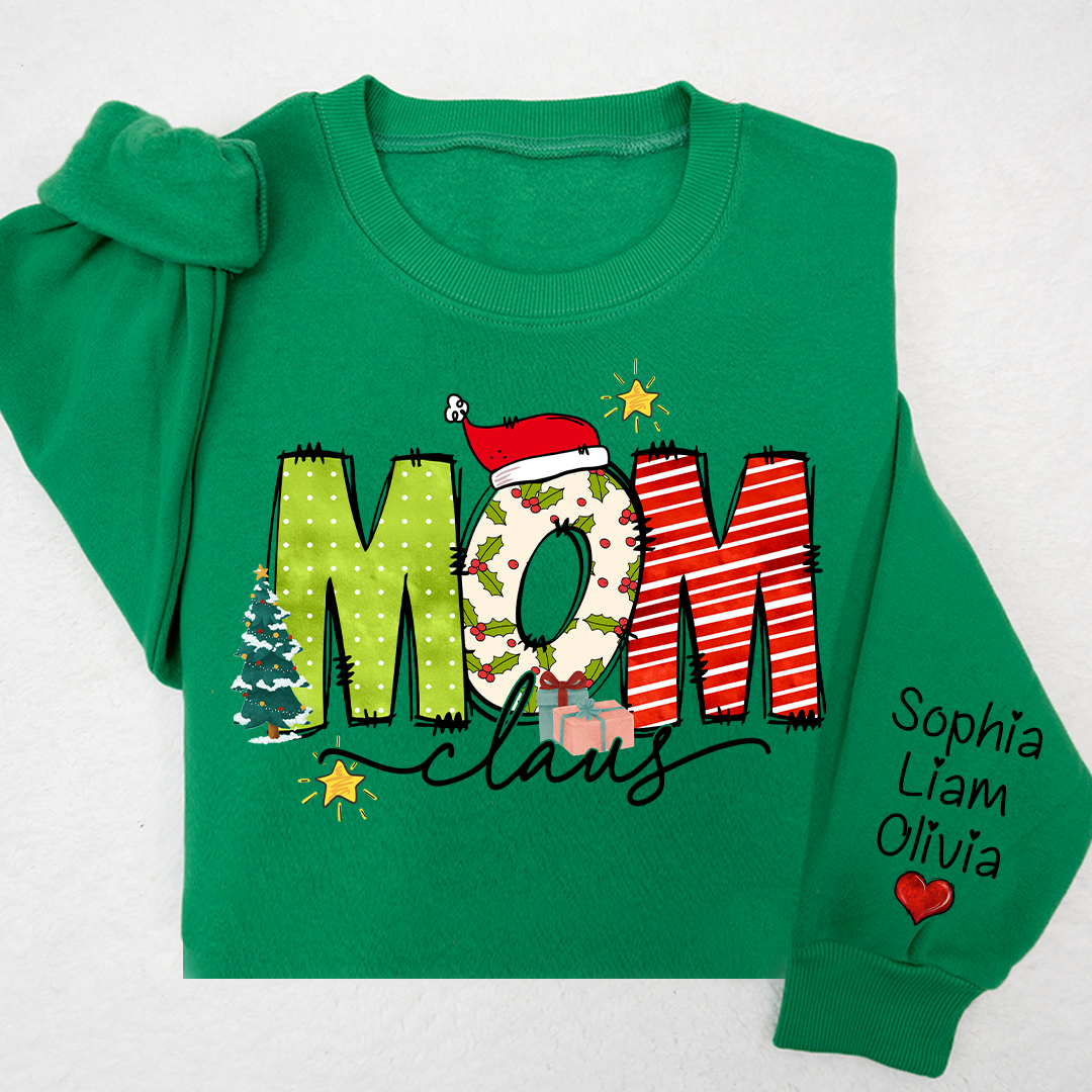 Lofaris Christmas Clip Art Mom And Kids Custom Sweatshirt