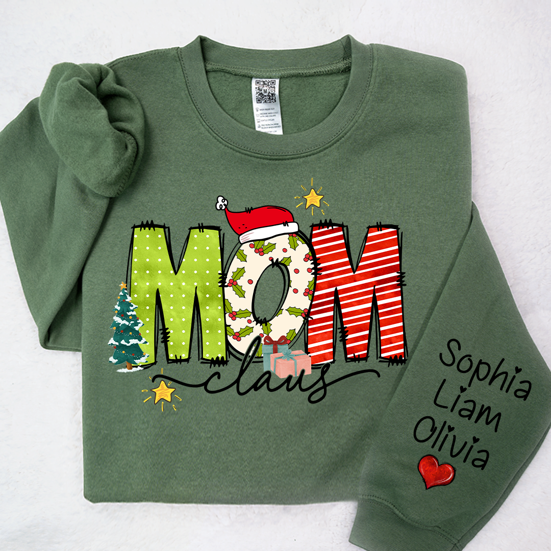 Lofaris Christmas Clip Art Mom And Kids Custom Sweatshirt