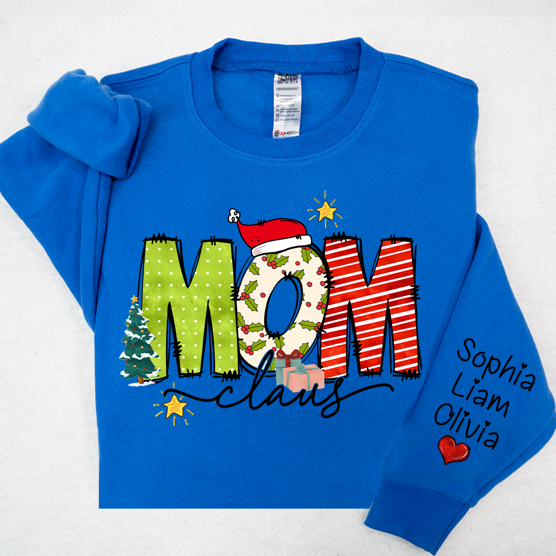 Lofaris Christmas Clip Art Mom And Kids Custom Sweatshirt