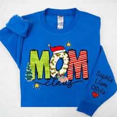 Lofaris Christmas Clip Art Mom And Kids Custom Sweatshirt