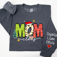 Lofaris Christmas Clip Art Mom And Kids Custom Sweatshirt