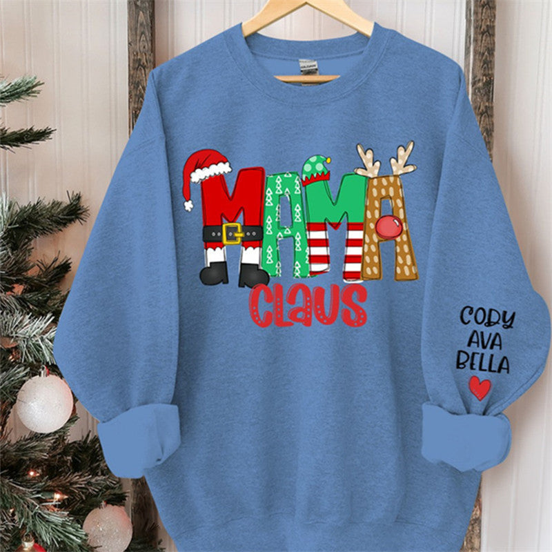 Lofaris Christmas Elf Elk Claus Custom Mom Daughter Sweatshirt