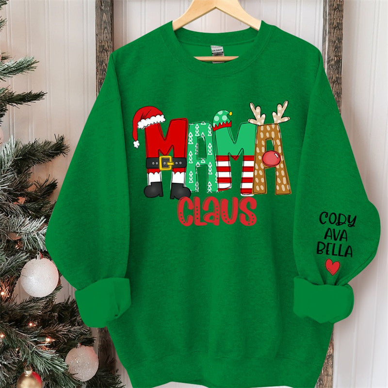 Lofaris Christmas Elf Elk Claus Custom Mom Daughter Sweatshirt