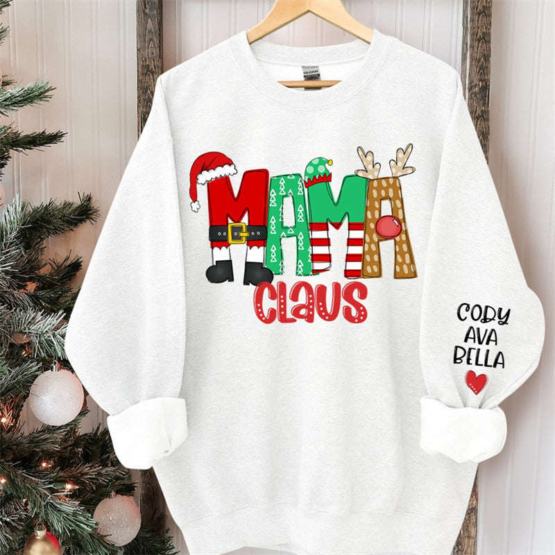 Lofaris Christmas Elf Elk Claus Custom Mom Daughter Sweatshirt