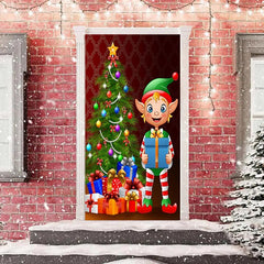 Lofaris Christmas Elf Tree Presents Door Cover Decoration