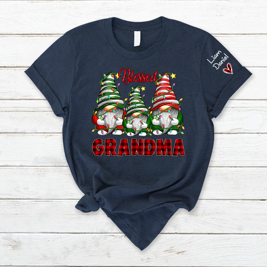 Lofaris Christmas Gnome Blessed Grandma And Kids T - Shirt
