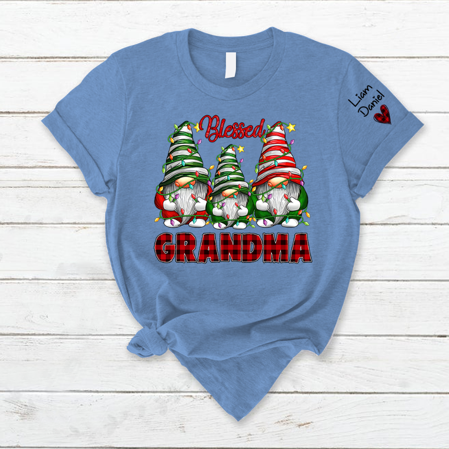 Lofaris Christmas Gnome Blessed Grandma And Kids T - Shirt