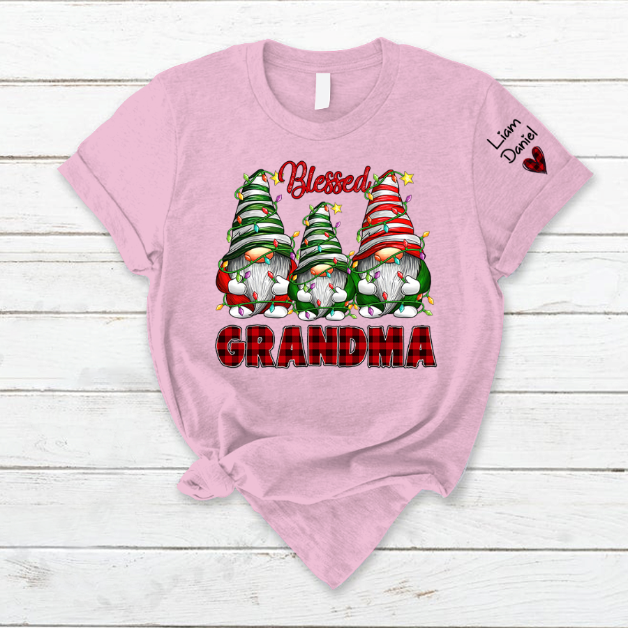 Lofaris Christmas Gnome Blessed Grandma And Kids T - Shirt