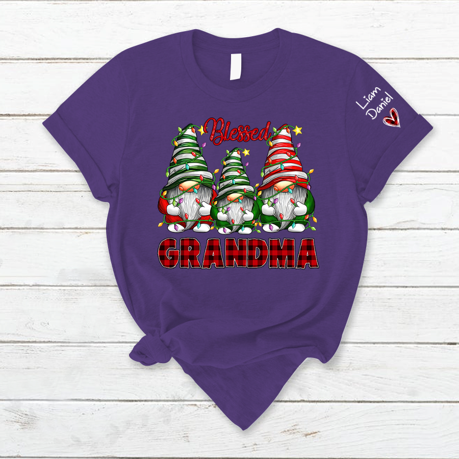 Lofaris Christmas Gnome Blessed Grandma And Kids T - Shirt
