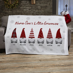 Lofaris Christmas Gnome Personalized Name Blankets for Family
