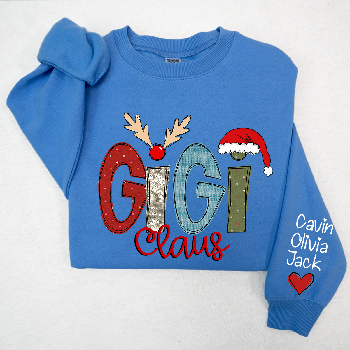 Lofaris Christmas Grandma Claus Grandkids Custom Sweatshirt