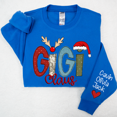Lofaris Christmas Grandma Claus Grandkids Custom Sweatshirt