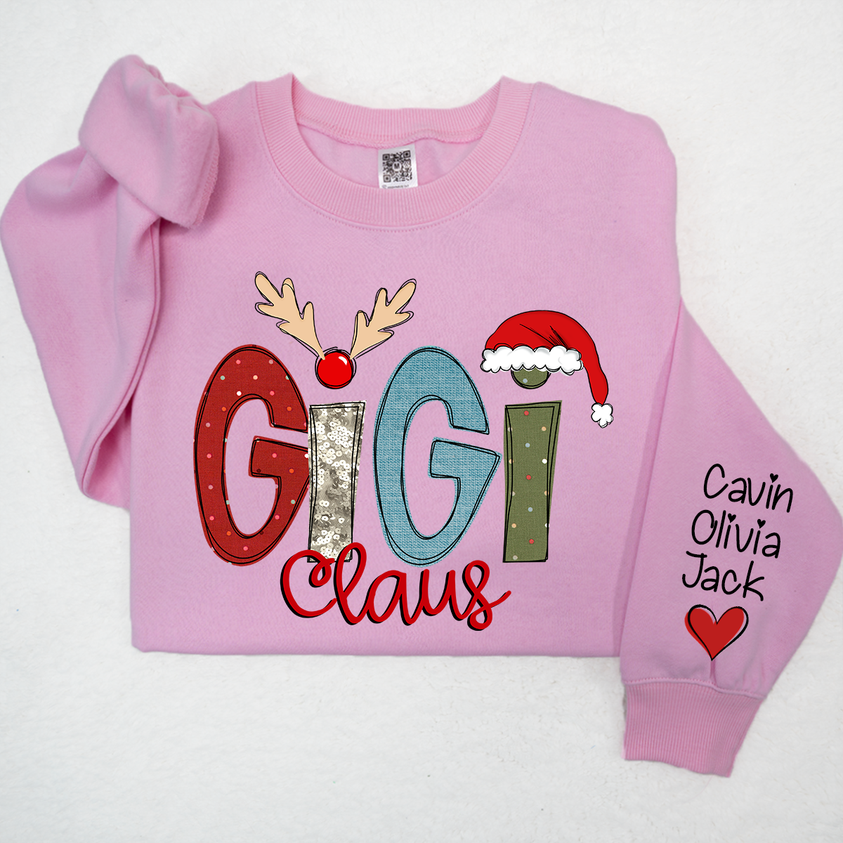 Lofaris Christmas Grandma Claus Grandkids Custom Sweatshirt