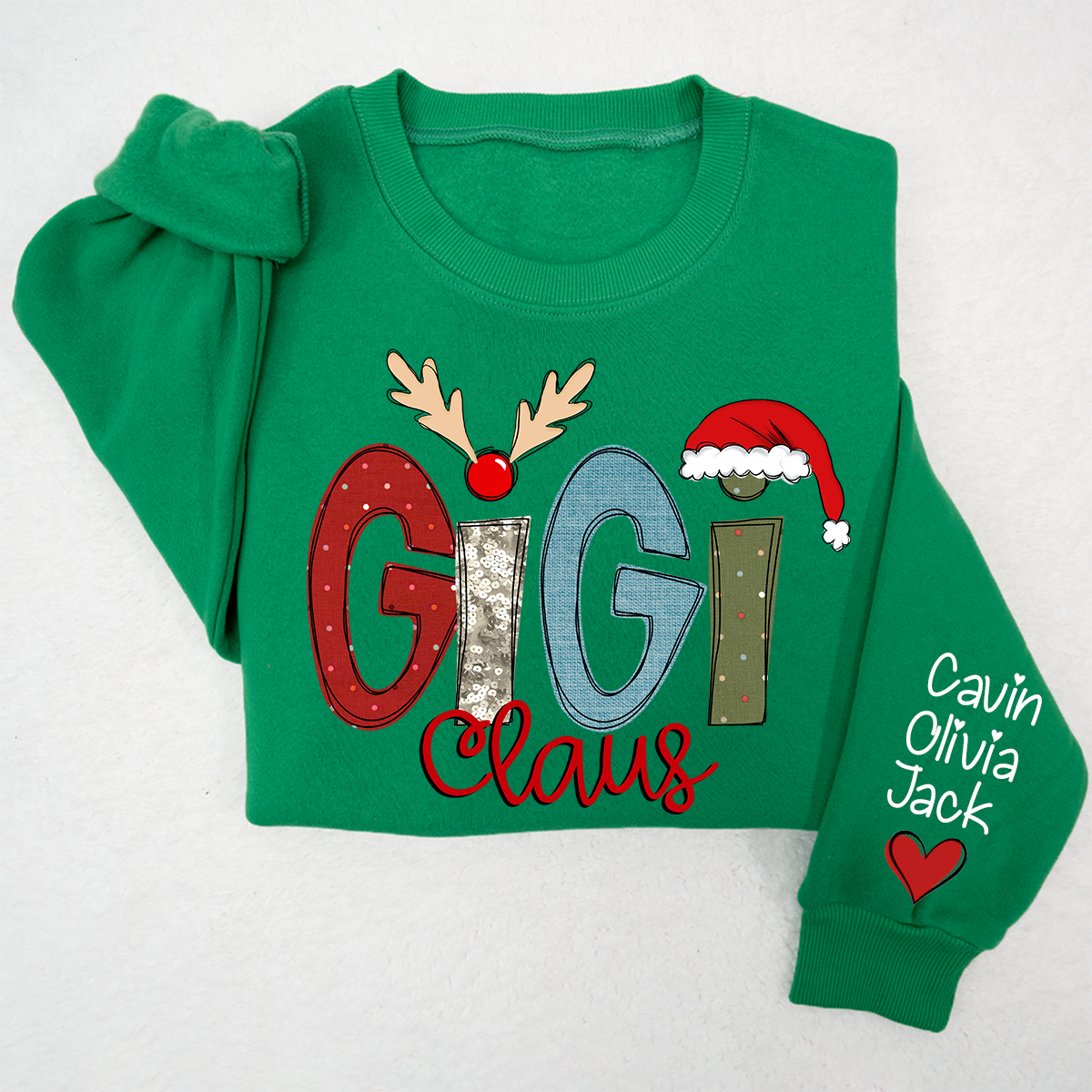 Lofaris Christmas Grandma Claus Grandkids Custom Sweatshirt