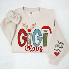 Lofaris Christmas Grandma Claus Grandkids Custom Sweatshirt