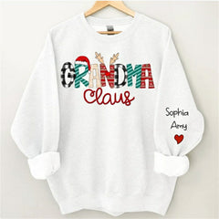 Lofaris Christmas Hat Elk Plaid Claus Custom Mom Sweatshirt