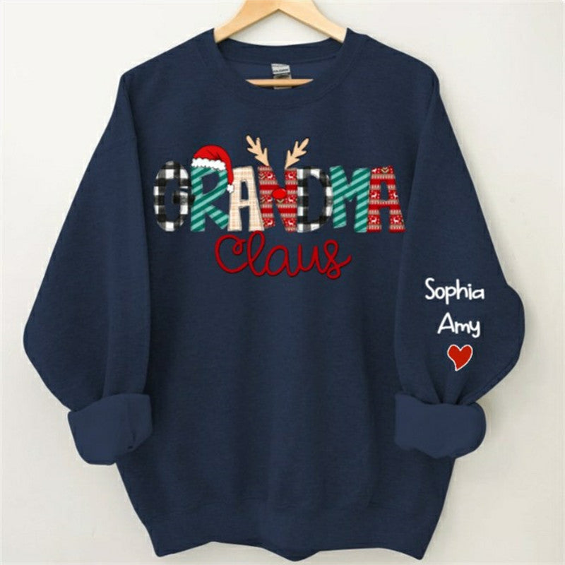 Lofaris Christmas Hat Elk Plaid Claus Custom Mom Sweatshirt