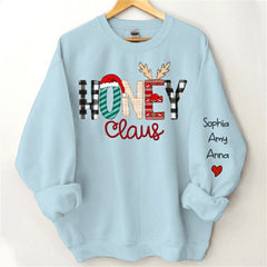 Lofaris Christmas Hat Plaid Elk Claus Custom Mama Sweatshirt