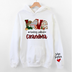 Lofaris Christmas Love Being Called Grandma Custom Hoodie