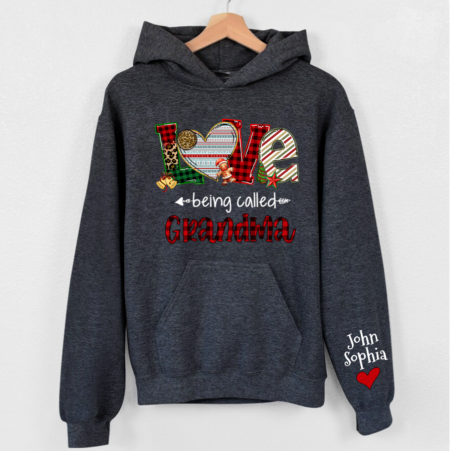 Lofaris Christmas Love Being Called Grandma Custom Hoodie