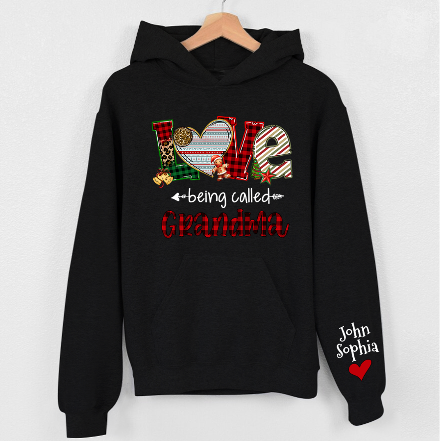 Lofaris Christmas Love Being Called Grandma Custom Hoodie