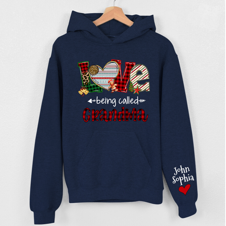 Lofaris Christmas Love Being Called Grandma Custom Hoodie