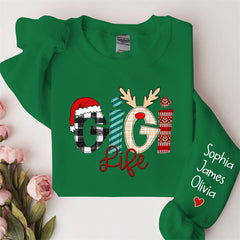 Lofaris Christmas Love Custom Grandma Life Kids Sweatshirt