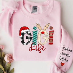 Lofaris Christmas Love Custom Grandma Life Kids Sweatshirt